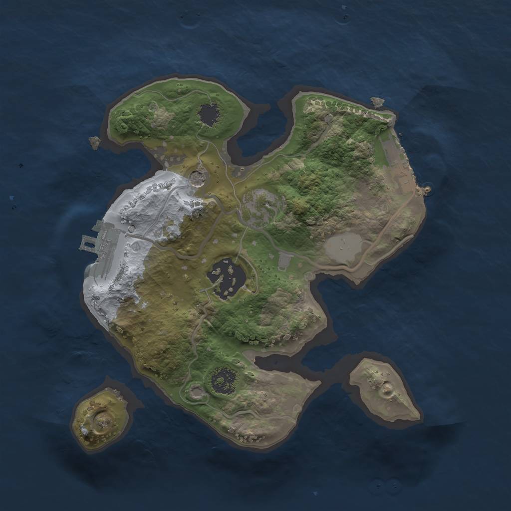 Rust Map: Procedural Map, Size: 2000, Seed: 4554, 7 Monuments