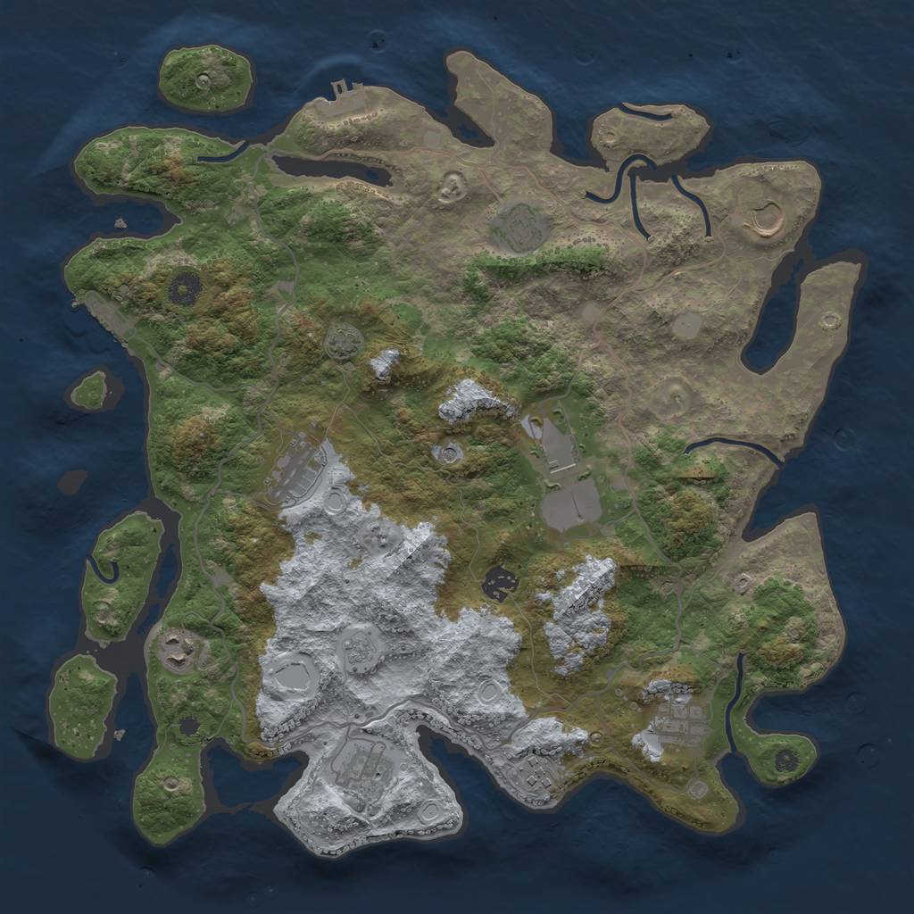 Rust Map: Procedural Map, Size: 4000, Seed: 12700, 17 Monuments