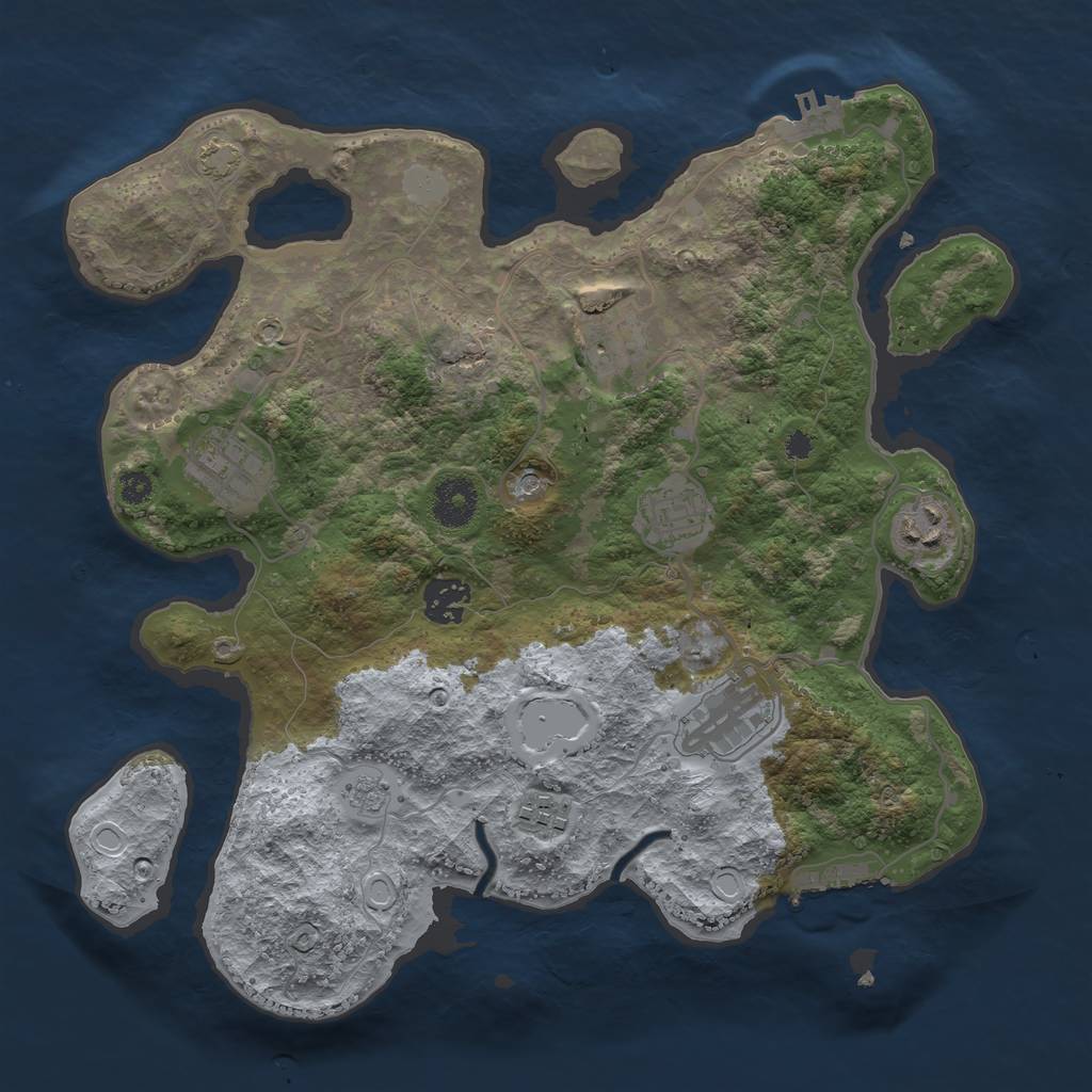 Rust Map: Procedural Map, Size: 3400, Seed: 66297499, 15 Monuments