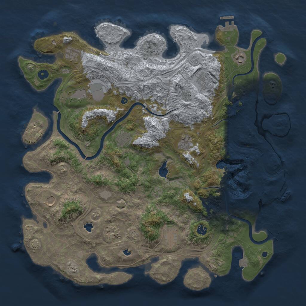 Rust Map: Procedural Map, Size: 4500, Seed: 1278984172, 17 Monuments