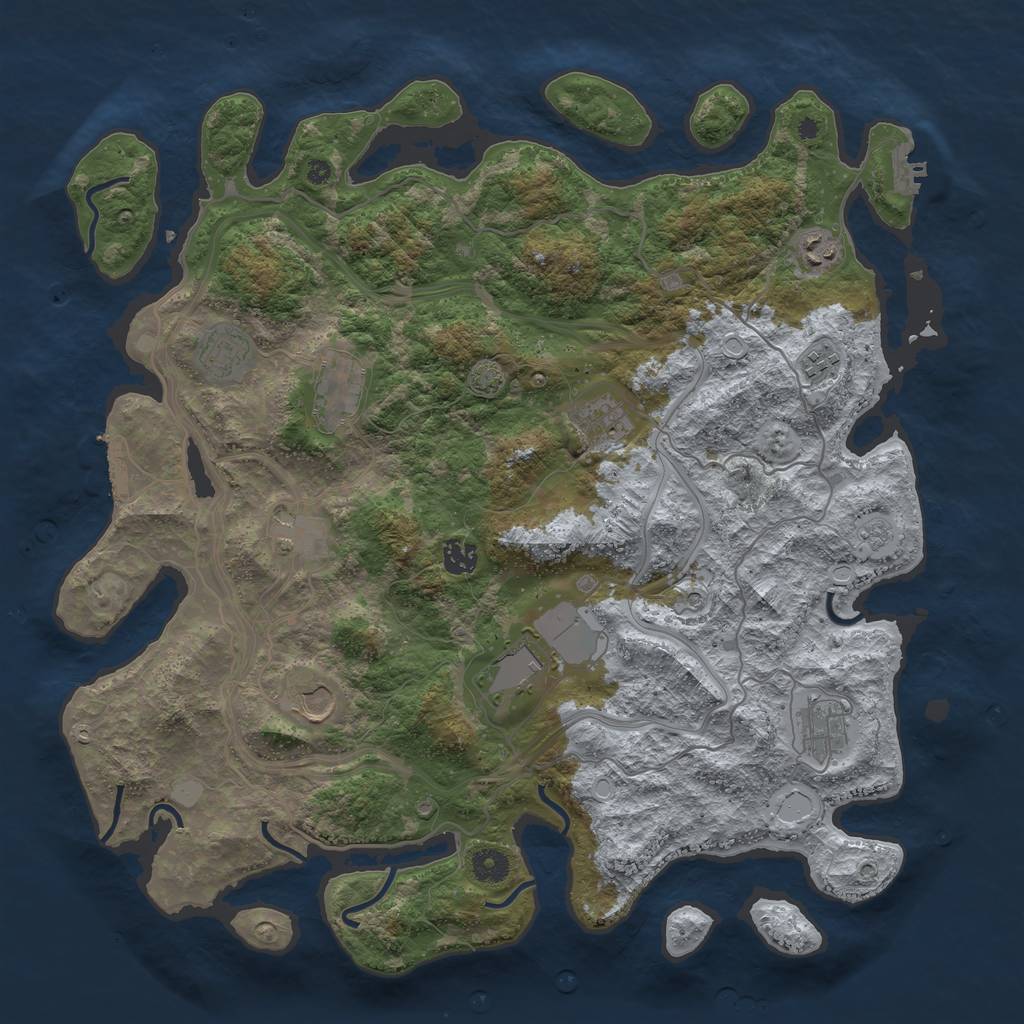 Rust Map: Procedural Map, Size: 4250, Seed: 1417316306, 18 Monuments