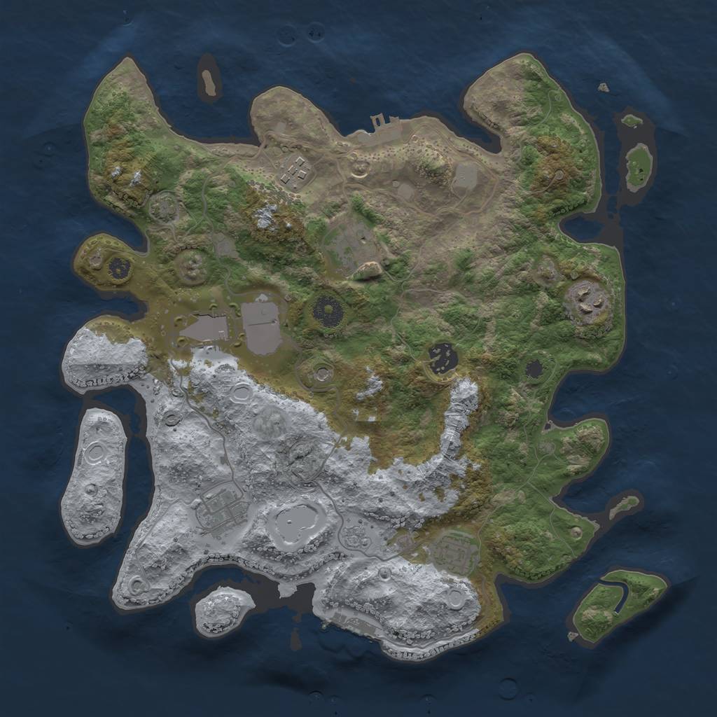 Rust Map: Procedural Map, Size: 3500, Seed: 90089023, 15 Monuments