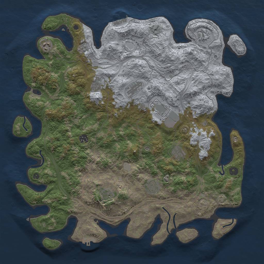 Rust Map: Procedural Map, Size: 4400, Seed: 79514119, 18 Monuments