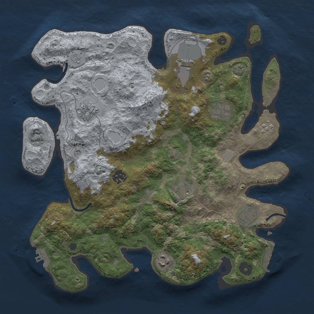 Rust Map: Procedural Map, Size: 3554, Seed: 1754753065, 16 Monuments