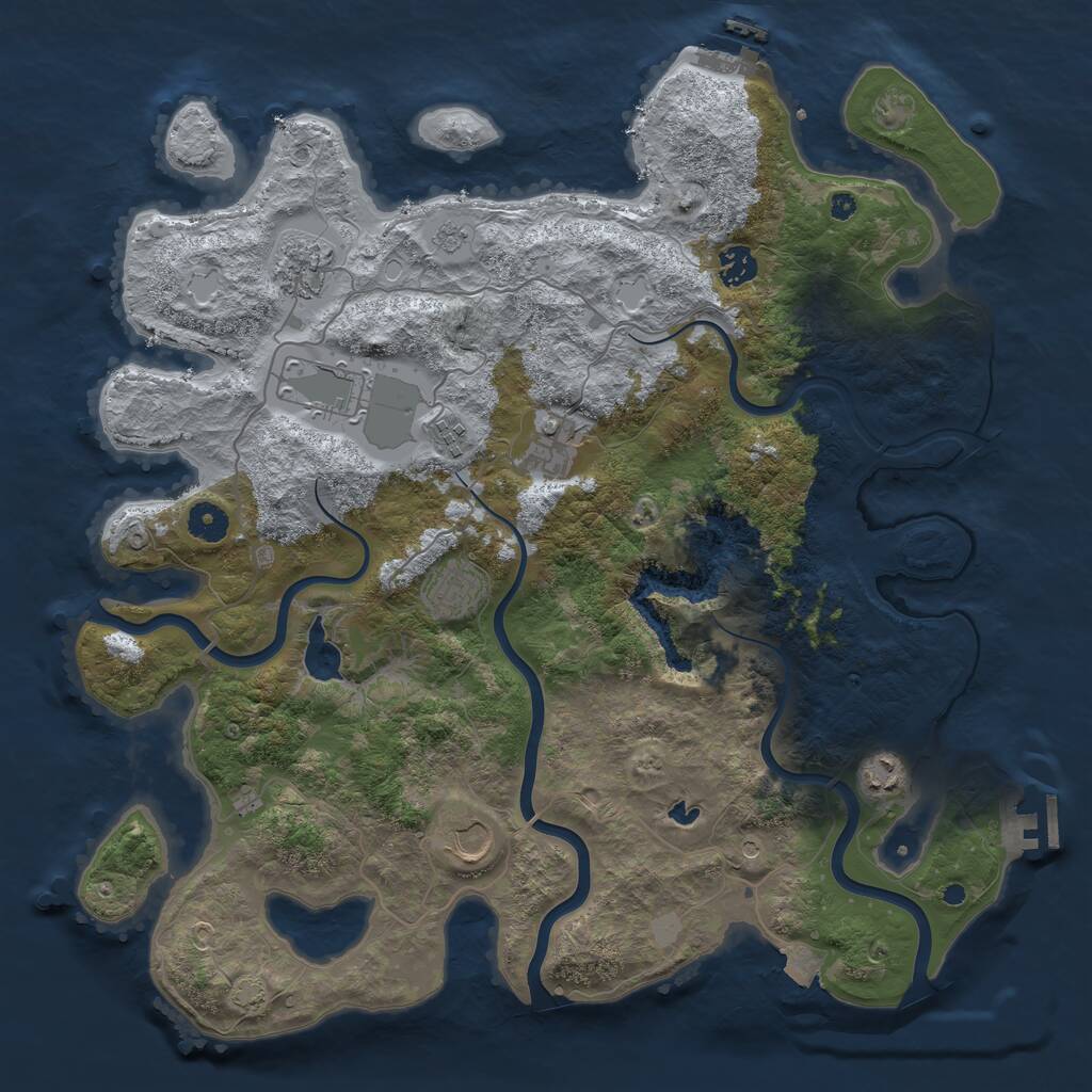 Rust Map: Procedural Map, Size: 4100, Seed: 91417154, 14 Monuments