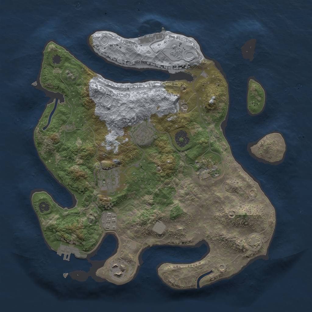 Rust Map: Procedural Map, Size: 3000, Seed: 1926590776, 13 Monuments