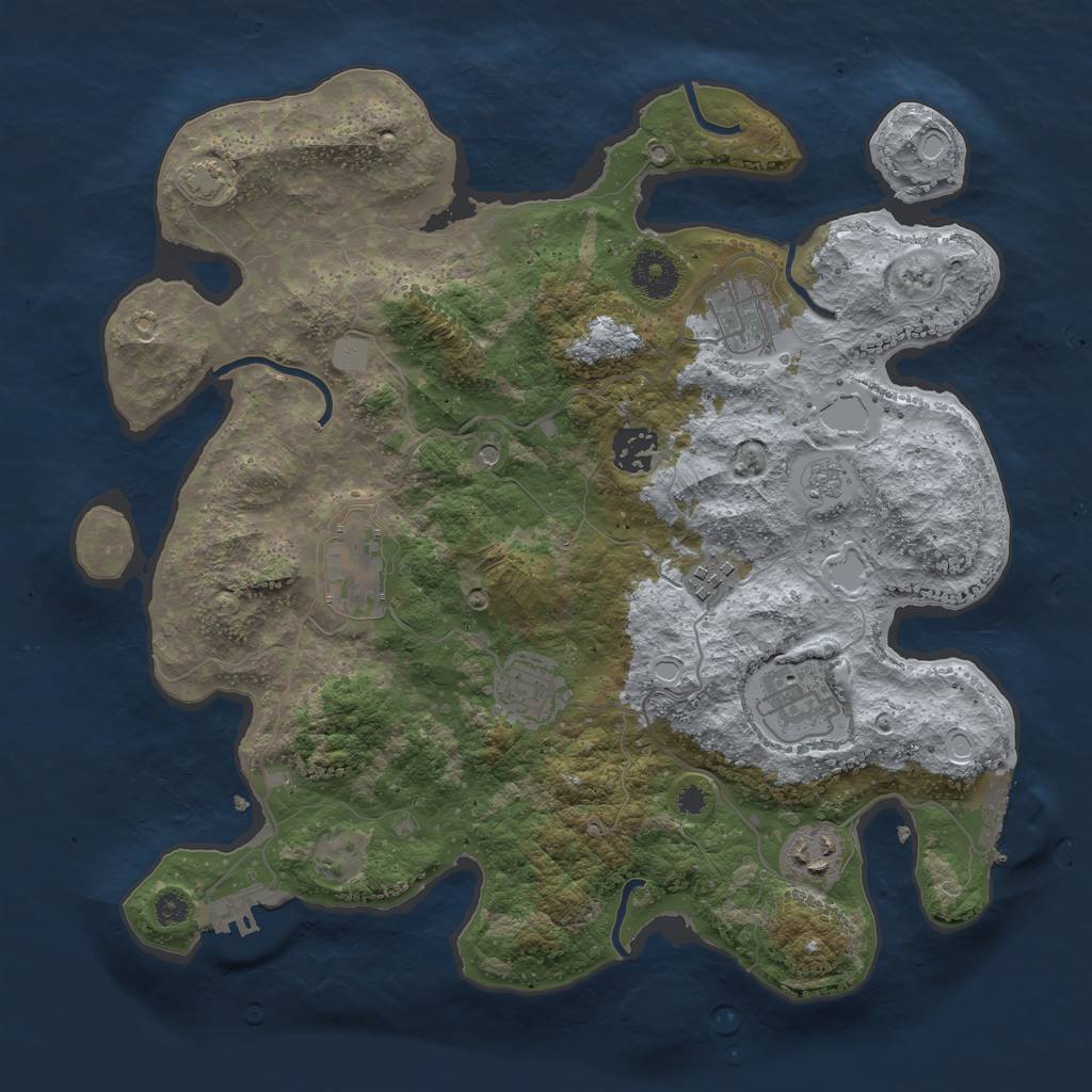 Rust Map: Procedural Map, Size: 3450, Seed: 78929768, 15 Monuments