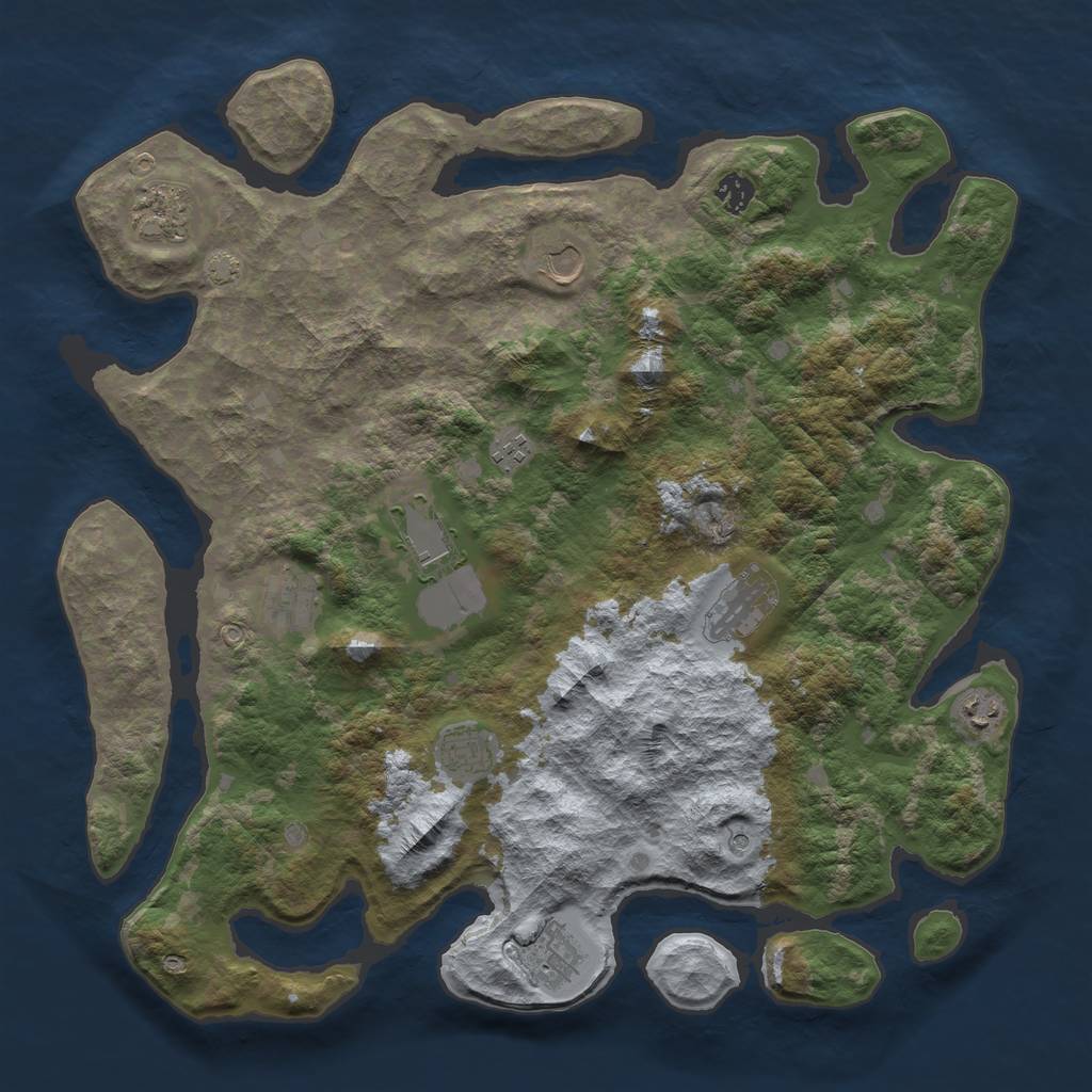 Rust Map: Barren, Size: 4250, Seed: 29964943, 14 Monuments