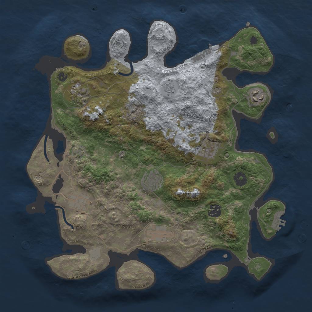 Rust Map: Procedural Map, Size: 3450, Seed: 94284006, 15 Monuments