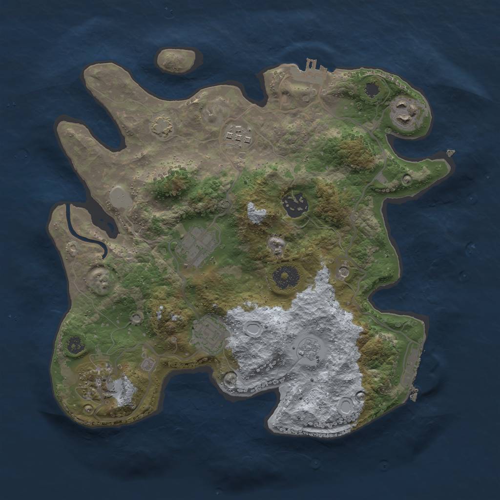 Rust Map: Procedural Map, Size: 3000, Seed: 468888548, 14 Monuments