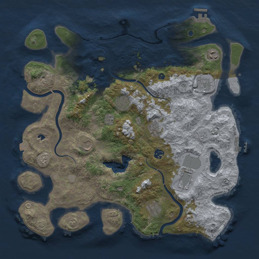 Rust Map: Procedural Map, Size: 4000, Seed: 1697729926, 15 Monuments