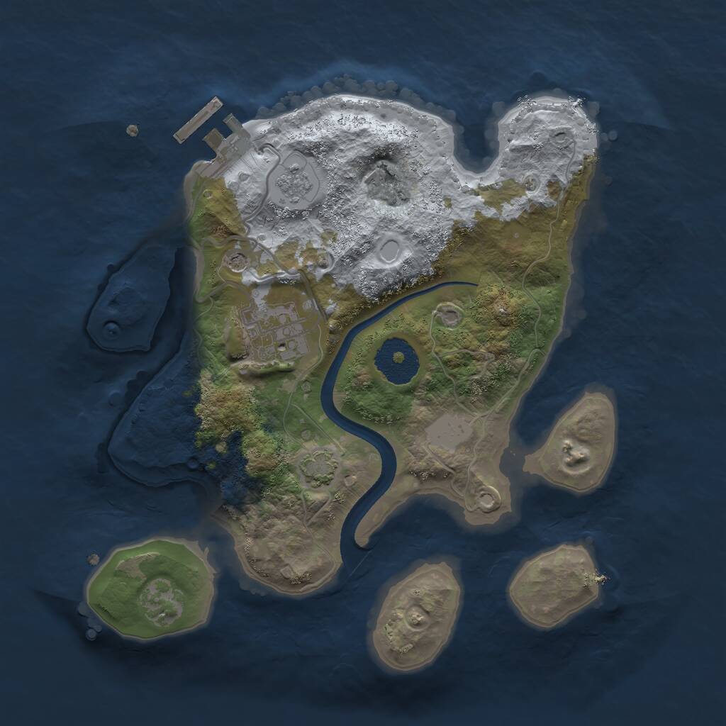 Rust Map: Procedural Map, Size: 2500, Seed: 25665, 6 Monuments