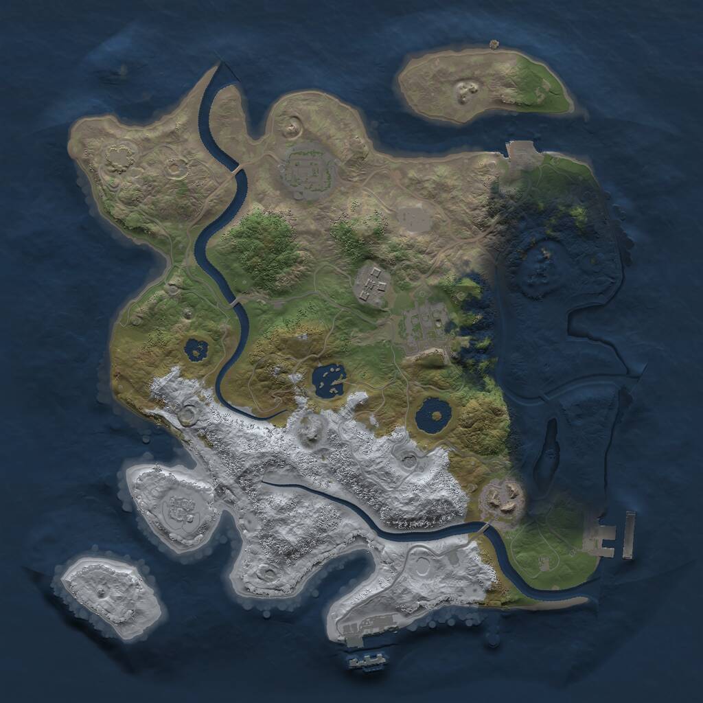 Rust Map: Procedural Map, Size: 3000, Seed: 6842684, 11 Monuments
