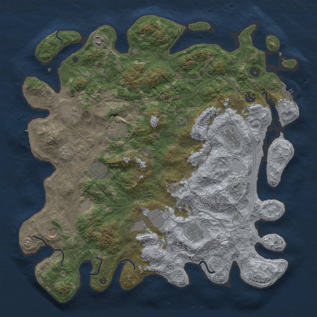 Rust Map: Procedural Map, Size: 4500, Seed: 82544847, 18 Monuments