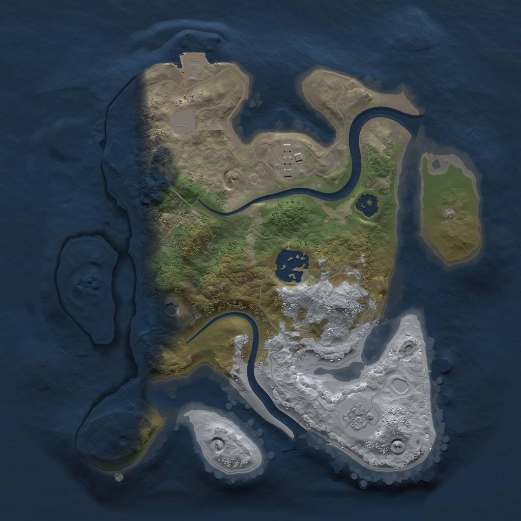 Rust Map: Procedural Map, Size: 2350, Seed: 21441, 5 Monuments