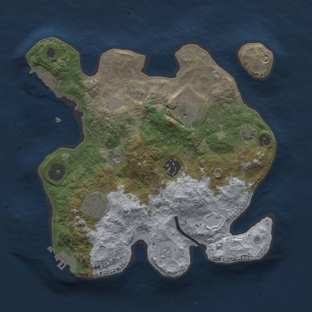 Rust Map: Procedural Map, Size: 2750, Seed: 808036922, 11 Monuments