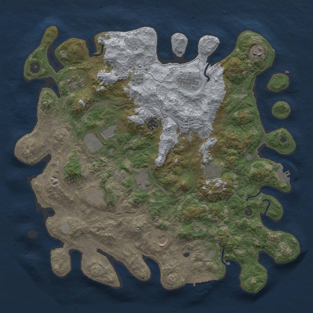 Rust Map: Procedural Map, Size: 4250, Seed: 613918382, 18 Monuments