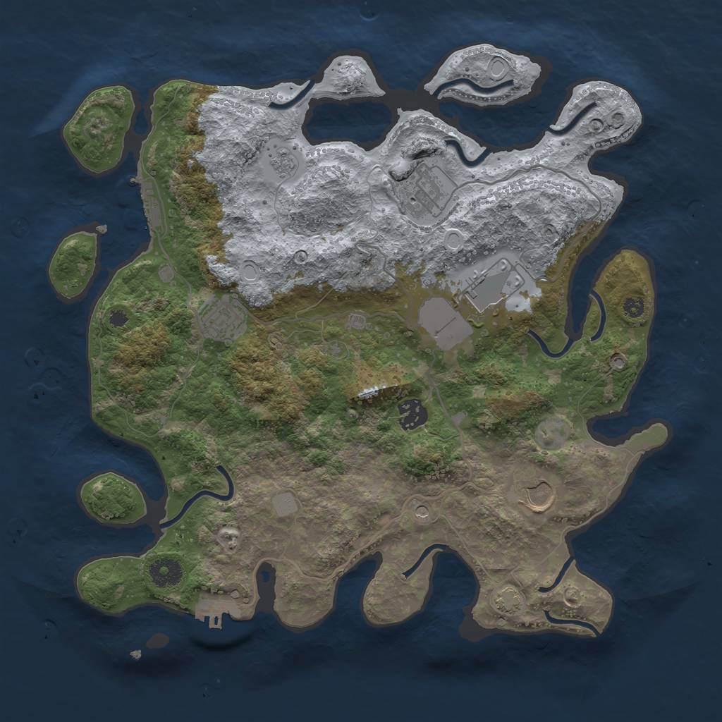 Rust Map: Procedural Map, Size: 3500, Seed: 10544935, 13 Monuments