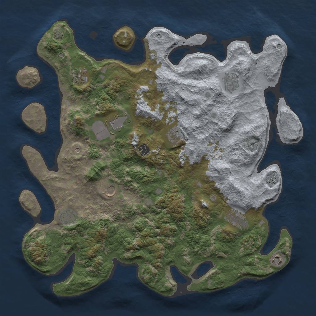 Rust Map: Barren, Size: 4250, Seed: 10771662, 14 Monuments