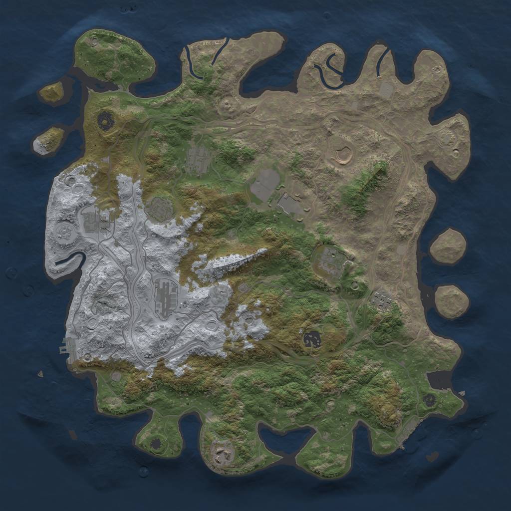 Rust Map: Procedural Map, Size: 4250, Seed: 61540425, 18 Monuments