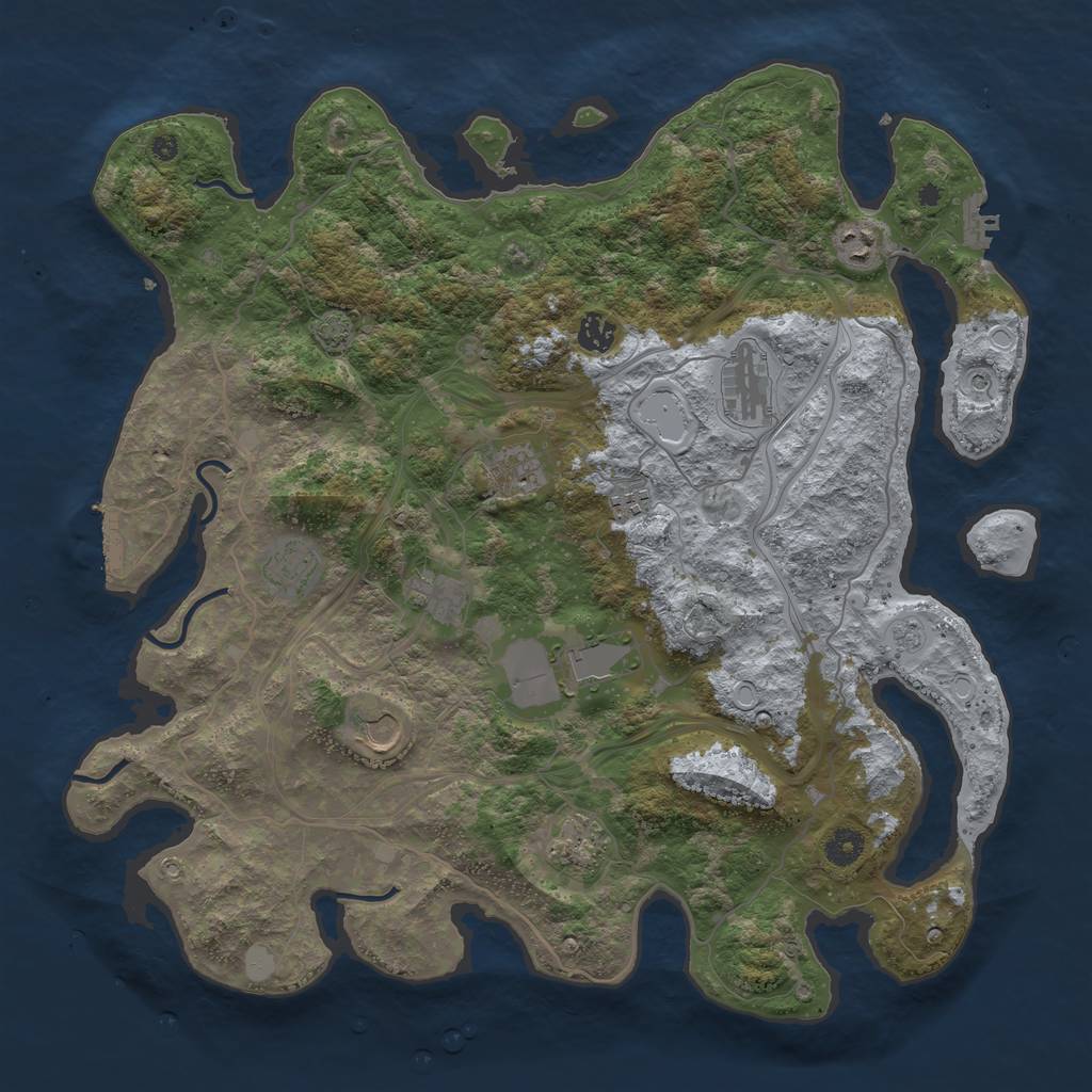 Rust Map: Procedural Map, Size: 4250, Seed: 89976452, 18 Monuments