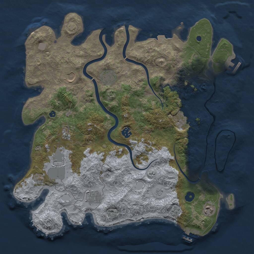 Rust Map: Procedural Map, Size: 3900, Seed: 31733844, 15 Monuments