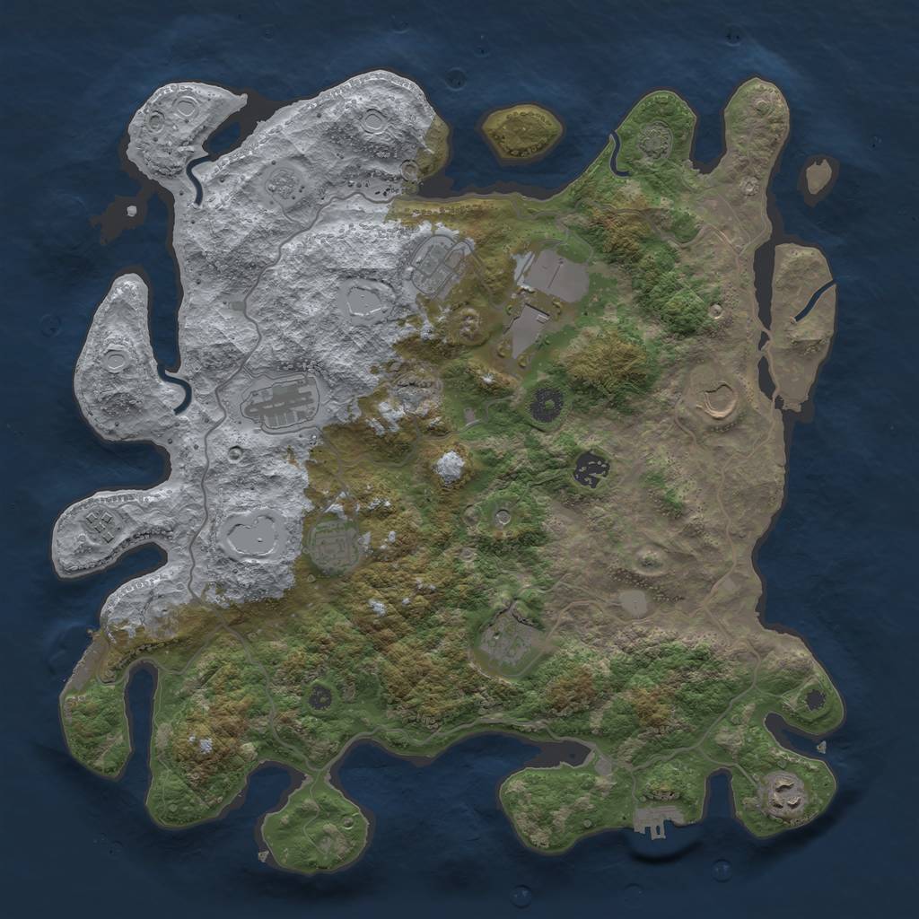 Rust Map: Procedural Map, Size: 4000, Seed: 15859, 17 Monuments