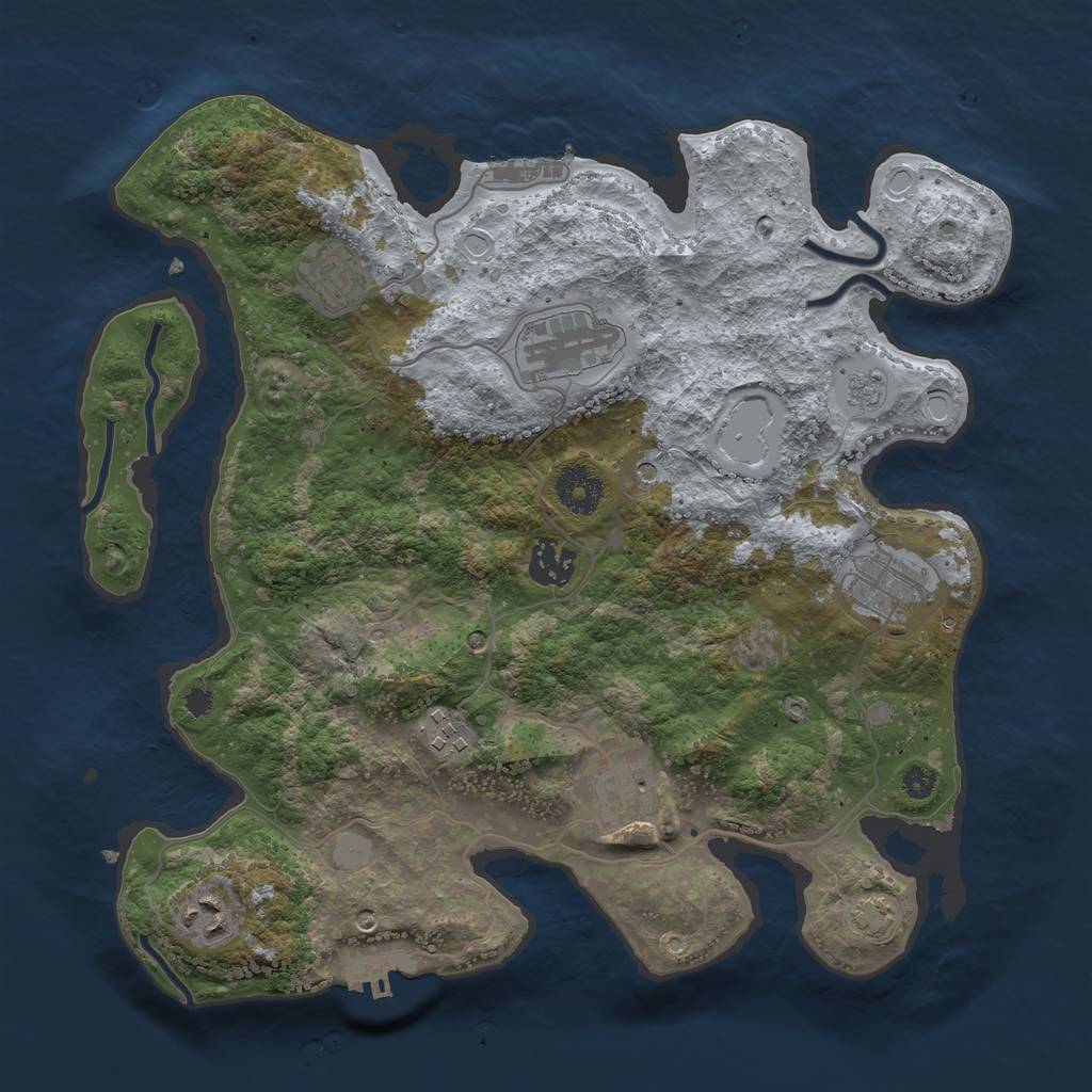 Rust Map: Procedural Map, Size: 3400, Seed: 43130713, 15 Monuments