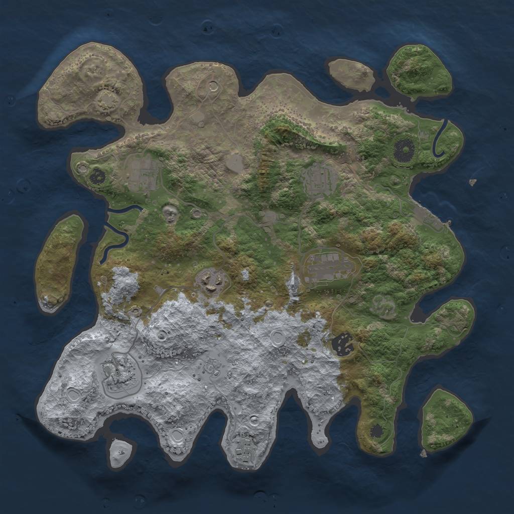 Rust Map: Procedural Map, Size: 3400, Seed: 12173146, 14 Monuments
