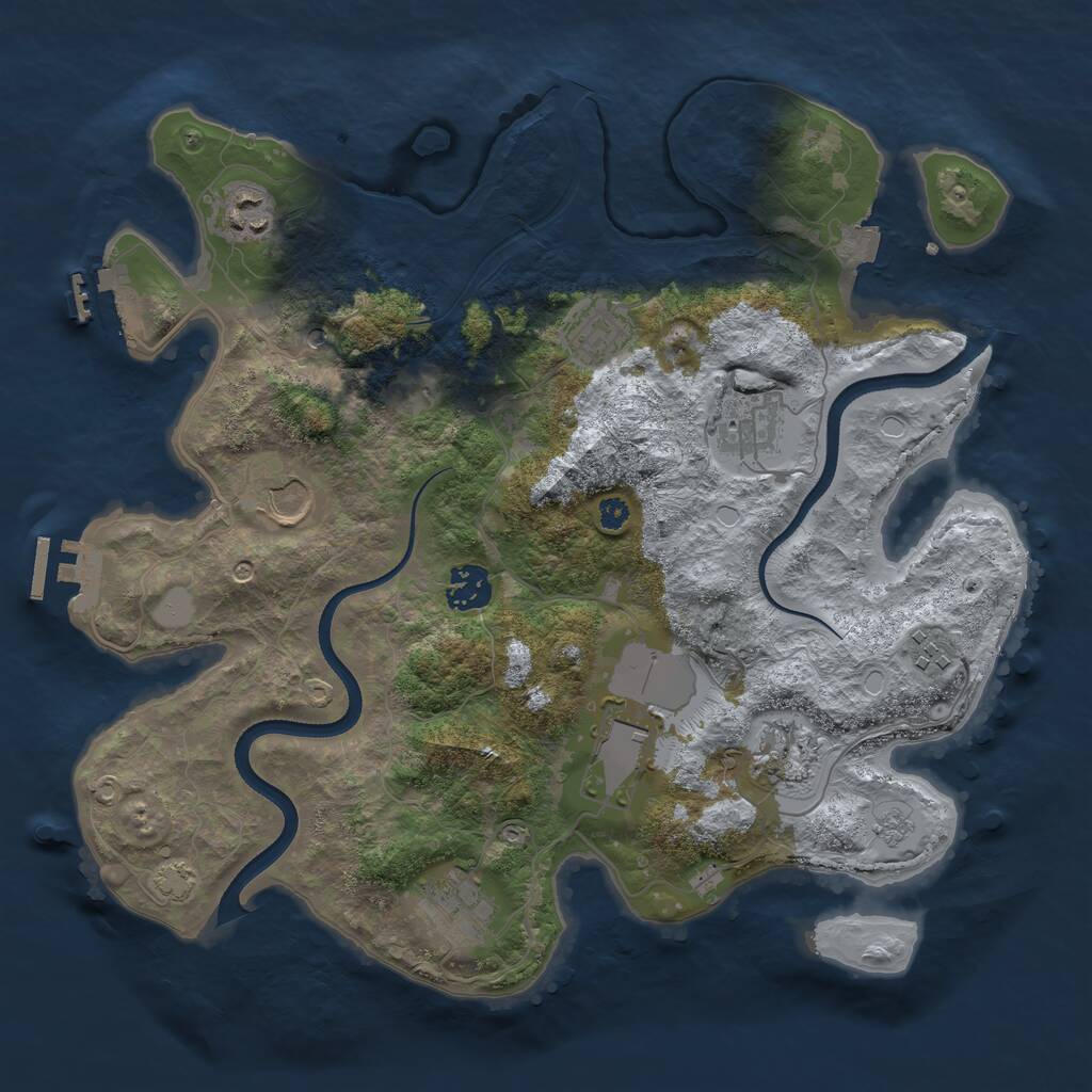 Rust Map: Procedural Map, Size: 3500, Seed: 66210710, 15 Monuments