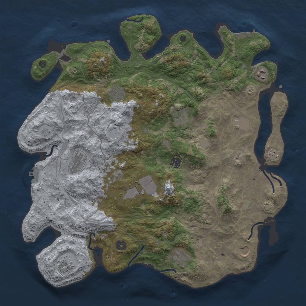 Rust Map: Procedural Map, Size: 4250, Seed: 10379318, 19 Monuments