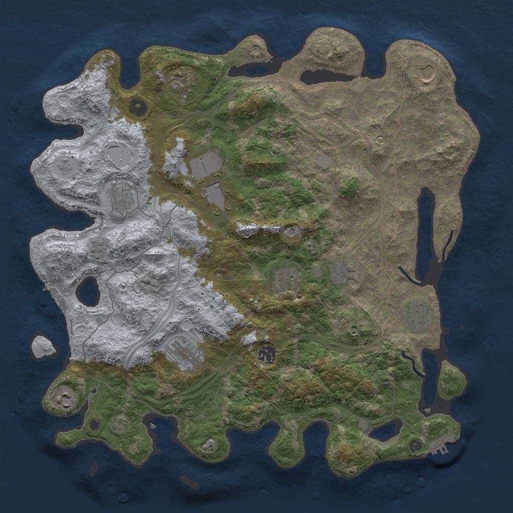 Rust Map: Procedural Map, Size: 4250, Seed: 90519242, 19 Monuments