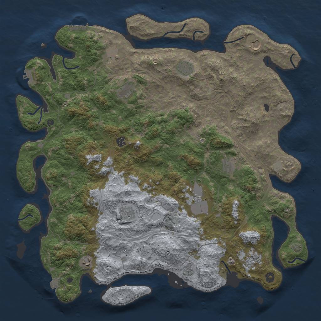 Rust Map: Procedural Map, Size: 4800, Seed: 554145994, 19 Monuments