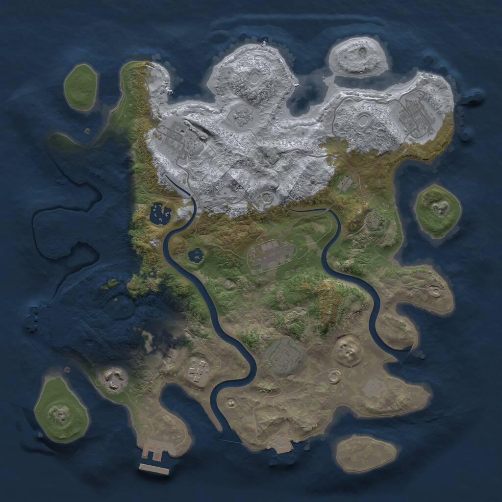 Rust Map: Procedural Map, Size: 3400, Seed: 14083406, 14 Monuments
