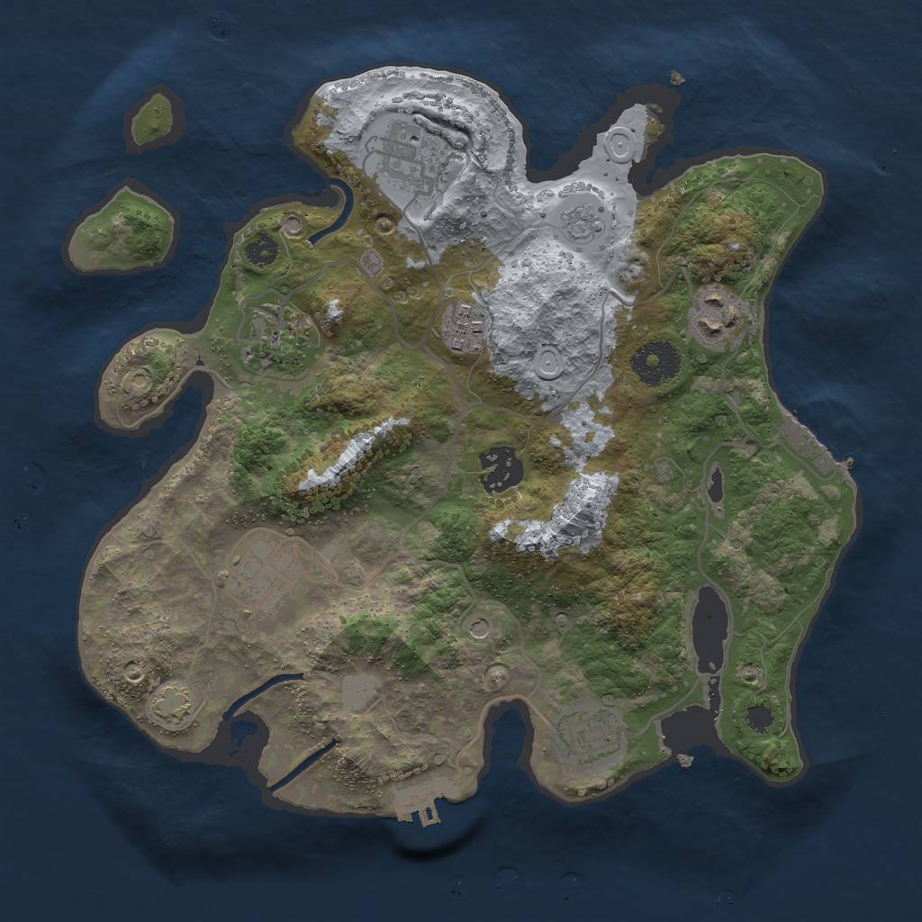 Rust Map: Procedural Map, Size: 3000, Seed: 627473028, 15 Monuments