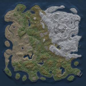 Thumbnail Rust Map: Procedural Map, Size: 5000, Seed: 1853647596, 16 Monuments