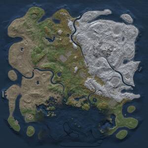 Thumbnail Rust Map: Procedural Map, Size: 5000, Seed: 1853647596, 17 Monuments