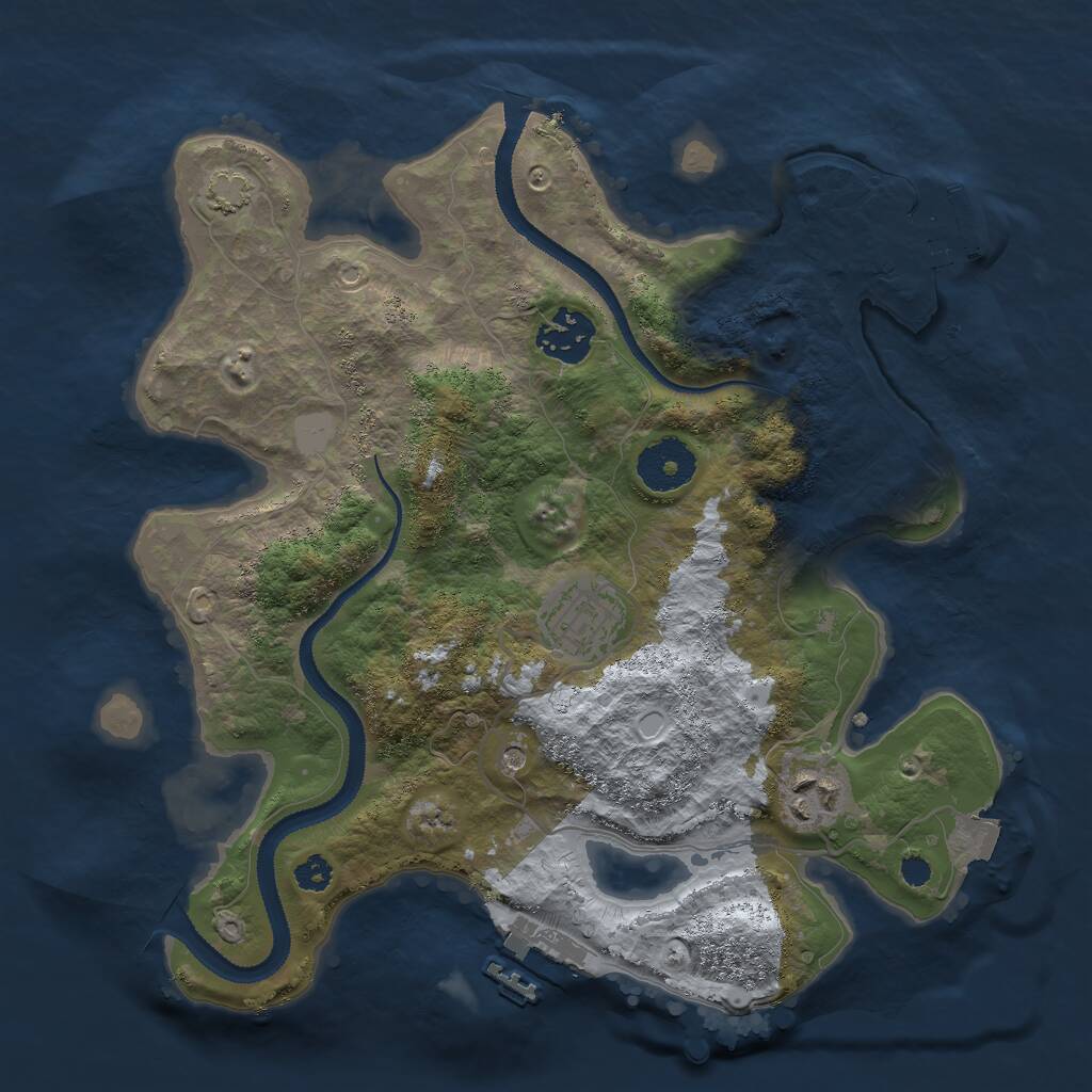 Rust Map: Procedural Map, Size: 3000, Seed: 760528555, 8 Monuments