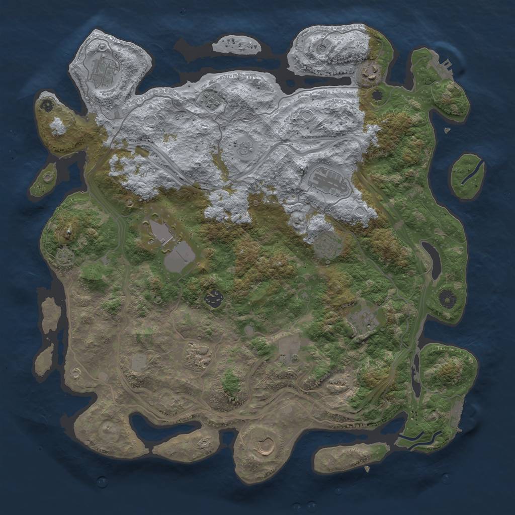 Rust Map: Procedural Map, Size: 4300, Seed: 47731376, 19 Monuments