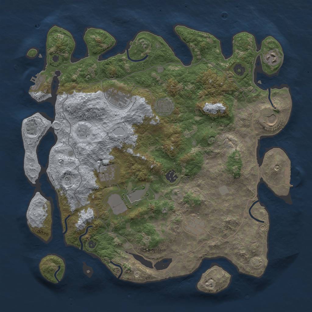 Rust Map: Procedural Map, Size: 4000, Seed: 1790491048, 17 Monuments