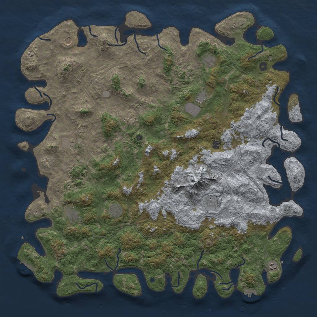 Rust Map: Procedural Map, Size: 5500, Seed: 5038, 19 Monuments