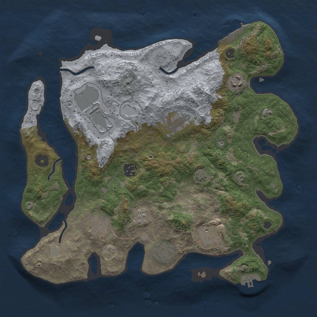 Rust Map: Procedural Map, Size: 3500, Seed: 1470739316, 16 Monuments