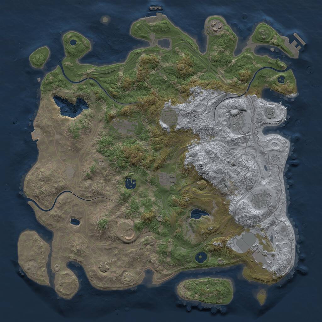 Rust Map: Procedural Map, Size: 4250, Seed: 250902591, 16 Monuments