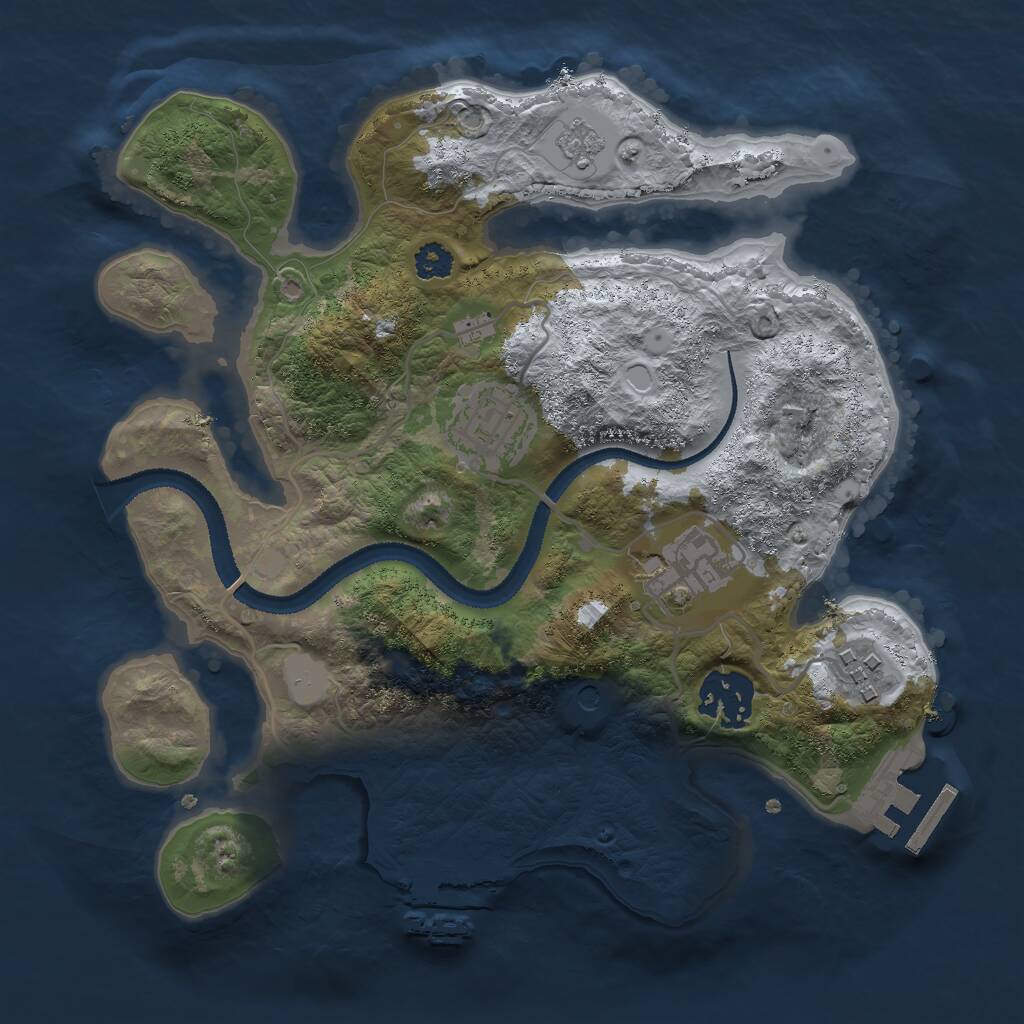 Rust Map: Procedural Map, Size: 2700, Seed: 1445526933, 9 Monuments