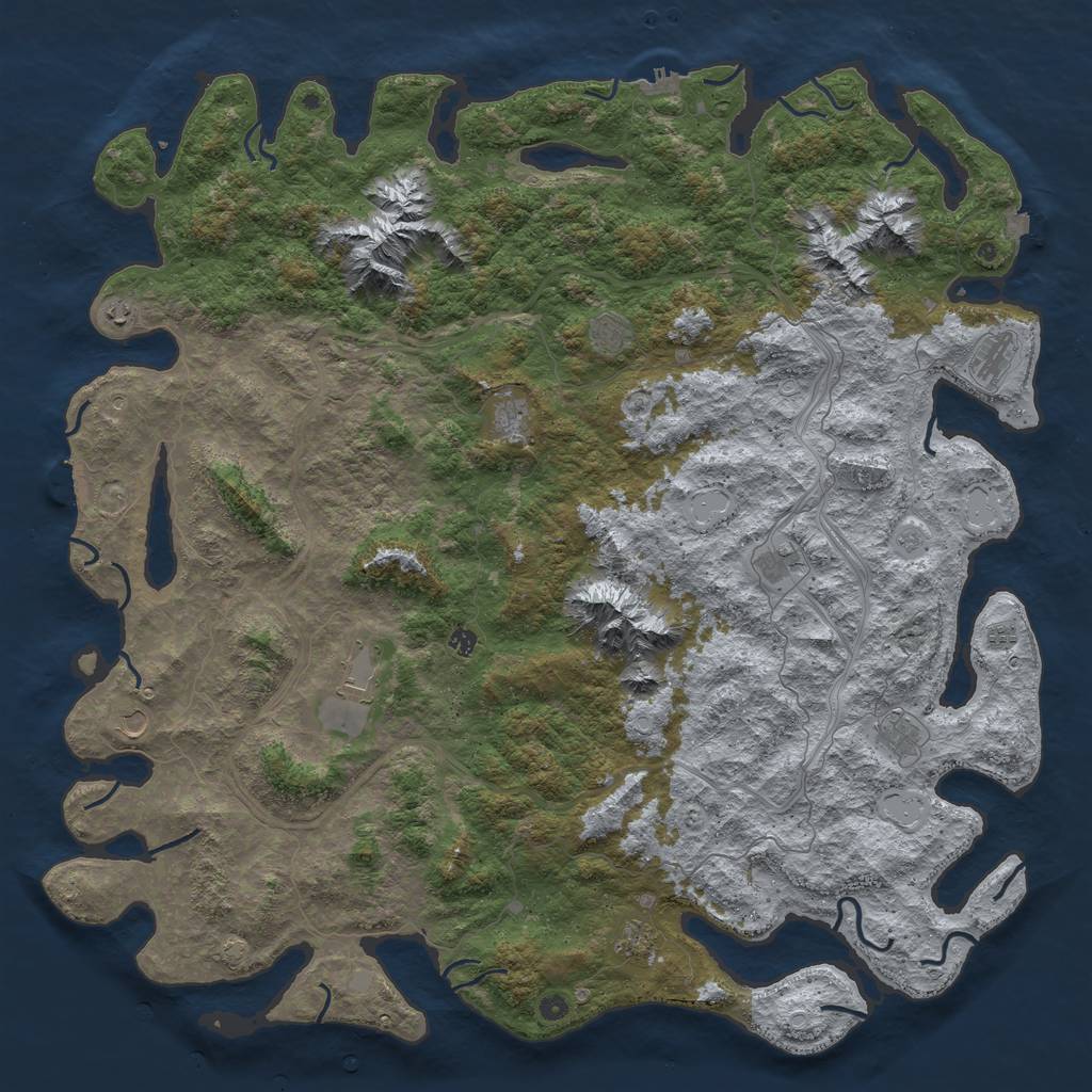 Rust Map: Procedural Map, Size: 6000, Seed: 920757339, 19 Monuments