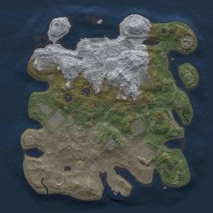 Rust Map: Procedural Map, Size: 3600, Seed: 79810552, 18 Monuments