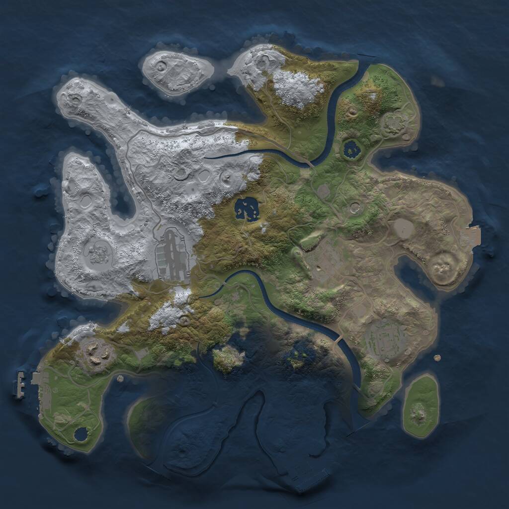 Rust Map: Procedural Map, Size: 3000, Seed: 17282443, 11 Monuments