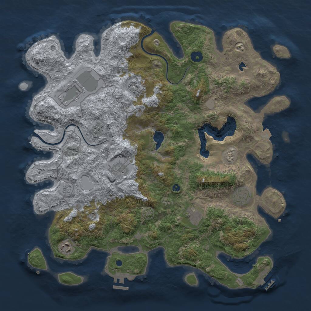 Rust Map: Procedural Map, Size: 4000, Seed: 20230619, 13 Monuments