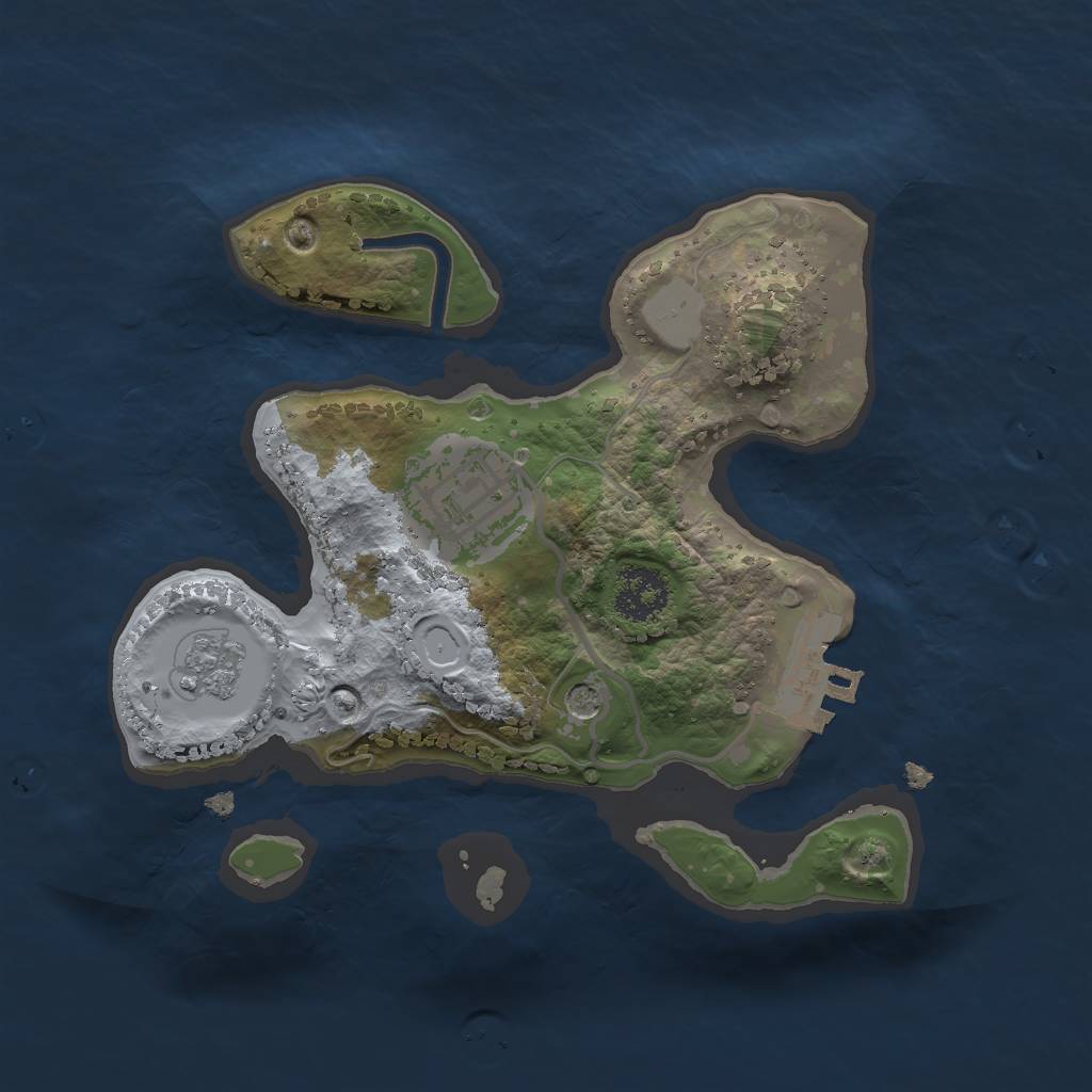 Rust Map: Procedural Map, Size: 2000, Seed: 1057431100, 7 Monuments