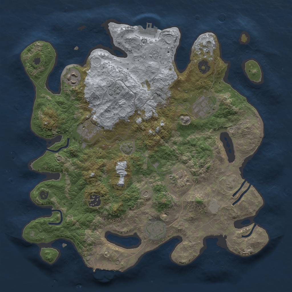 Rust Map: Procedural Map, Size: 3400, Seed: 11766207, 15 Monuments